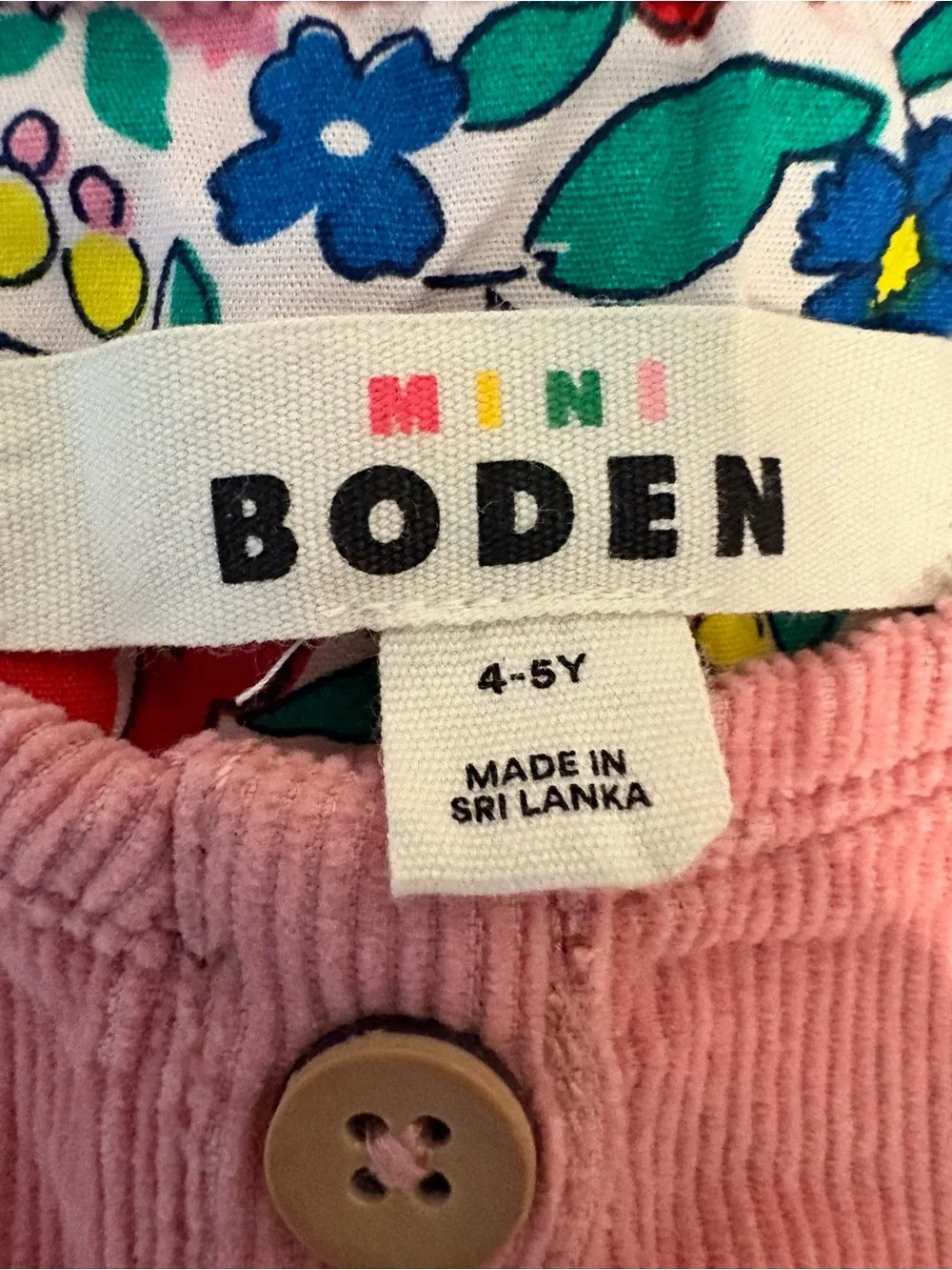 Boden Corduroy Pink Kids Jumper
